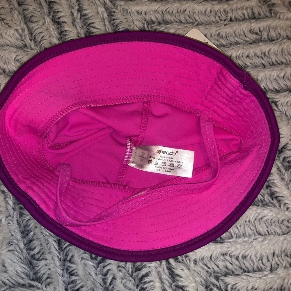 NWT Speedo Baby Girls UV50+ Pink Purple Bucket Hat 6-24 Months